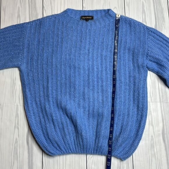 Paul Stewart Knit Ribbed Alpaca Oversized Sweater Blue Size 4 - Picture 10 of 11